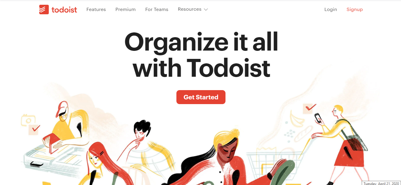 Sitio web de Todoist