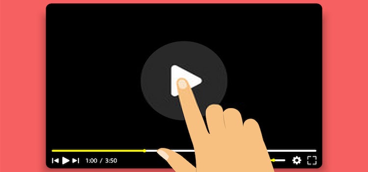 graphic representation of a hand tapping on the play button of a loom screen recorder app to record something