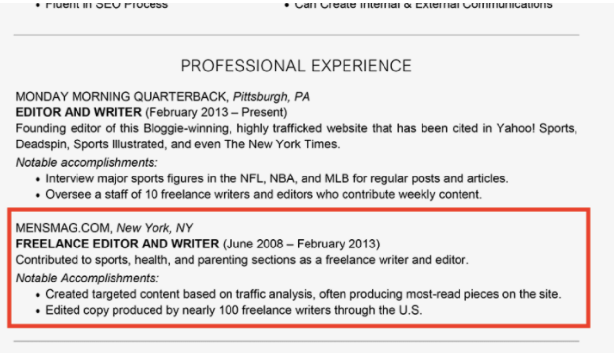 how-to-list-freelance-work-on-a-resume-with-examples