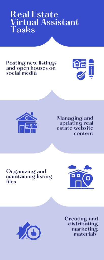 Infographic on the common real estate virtual assistant tasks