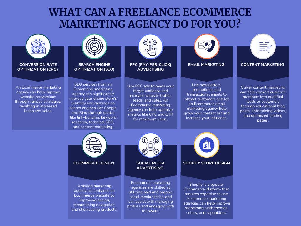 Infographic on what ecommerce marketing agency can do for you