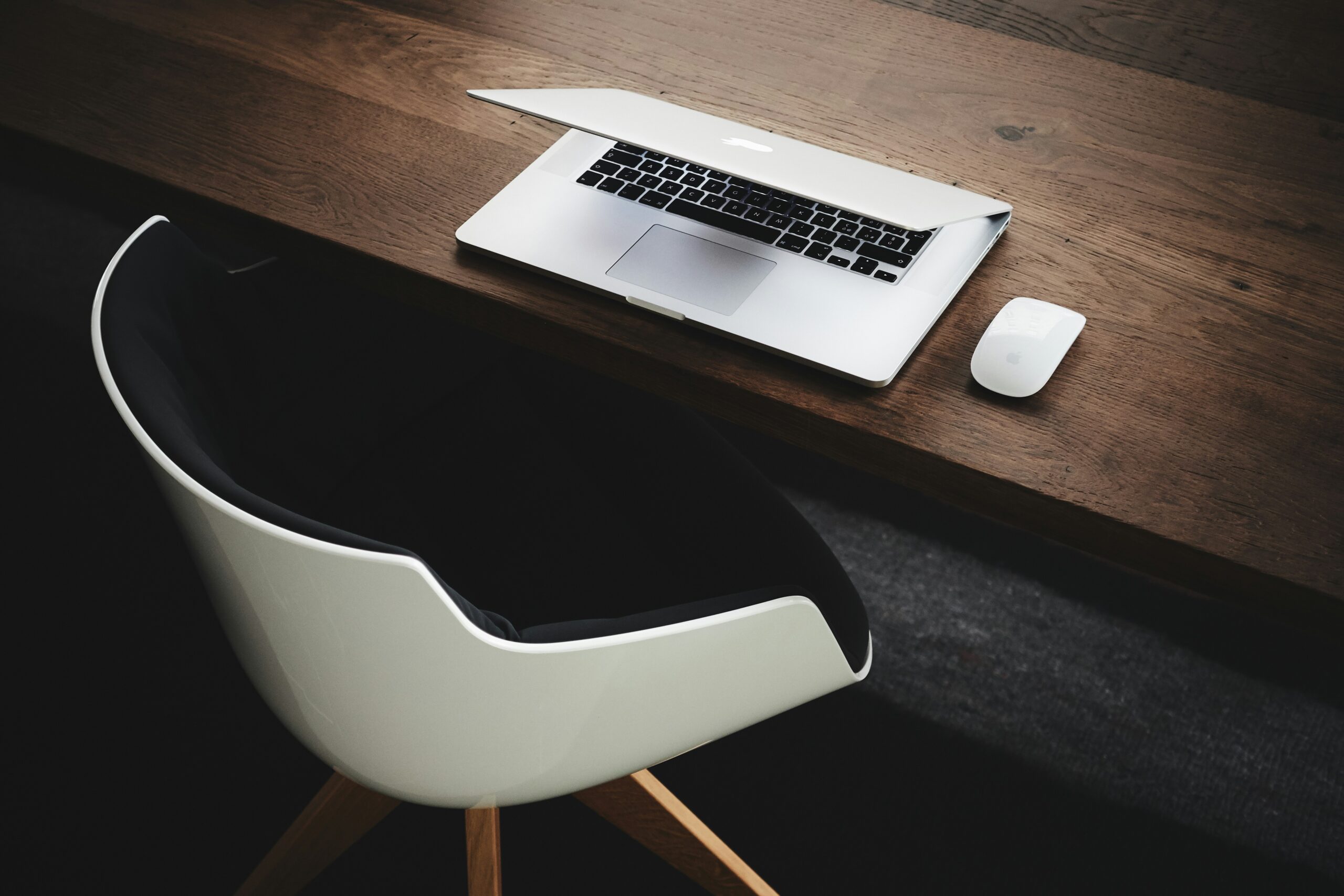 laptop with desk and chair