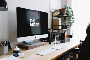 Computer screen with Do More written on it