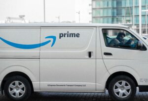 White Amazon Prime Van