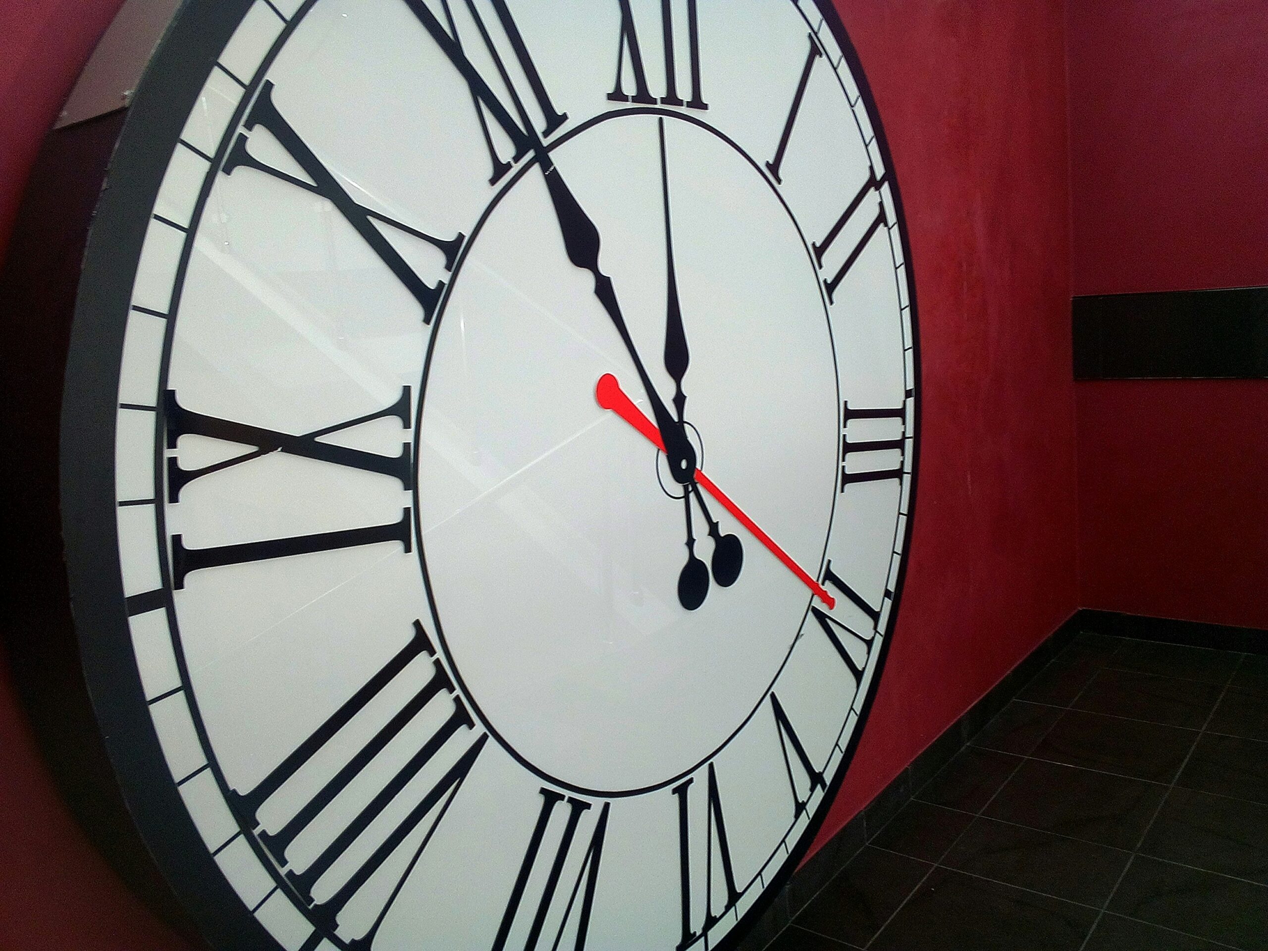 Analog clock with roman numerals to illustrate the question how long does it take